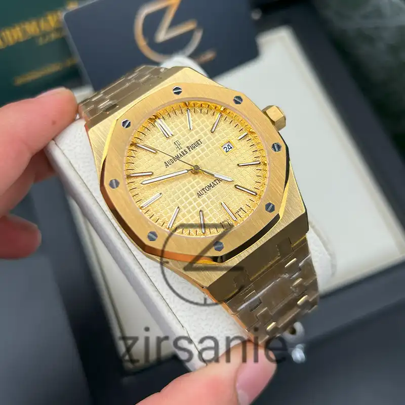 ساعت مچی مردانه اودمار پیگه تمام طلایی Audemars Piguet Royal Oak Full Golden