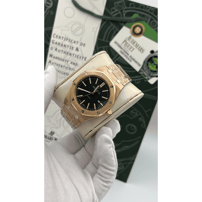 Audemars Piguet Royal Oak Rose Gold Black Screen
