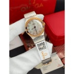 Omega Constellation Silver-Rose Gold Pearl Screen Jewel Index