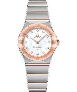 Omega Constellation Silver-Rose Gold White Screen Jewel Index