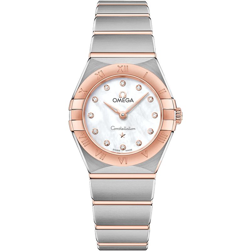 Omega Constellation Silver-Rose Gold White Screen Jewel Index