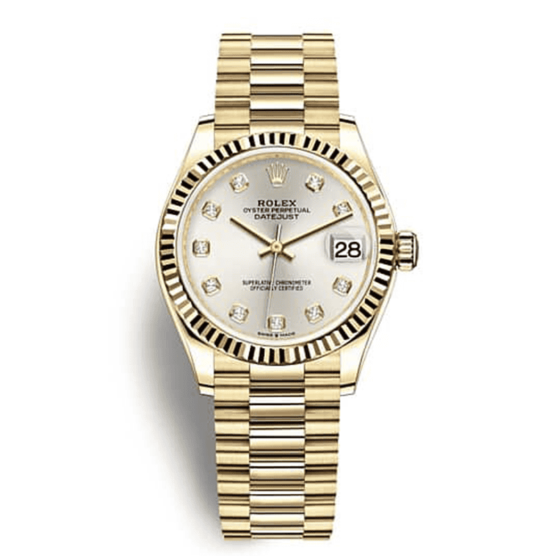 Rolex Datejust Golden White Screen Diamond Index