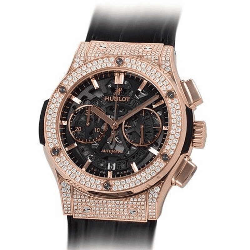 Hublot Classic Fusion Skeleton Rose Gold Full Diamonds