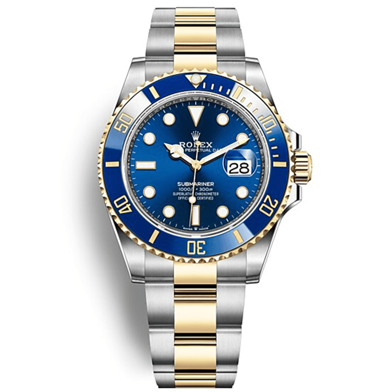 Rolex Submariner Silver Golden Blue Screen
