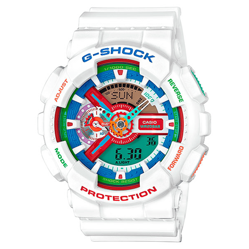 Casio G-Shock GA-110HR White Multi Color Screen