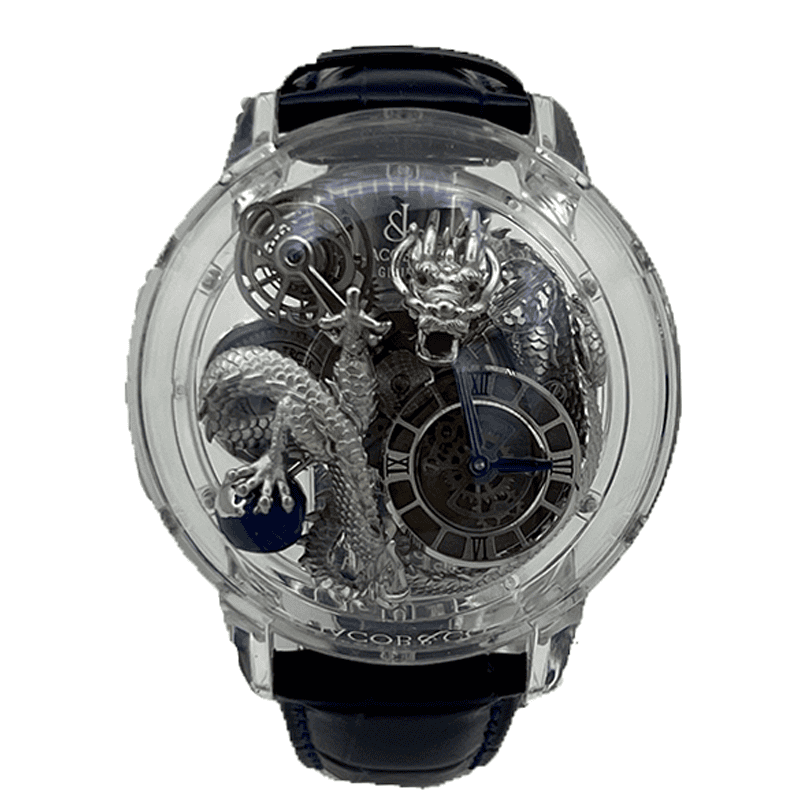 Jacob&Co Astronomia Flawless Imperial Dragon Silver Blue Strap