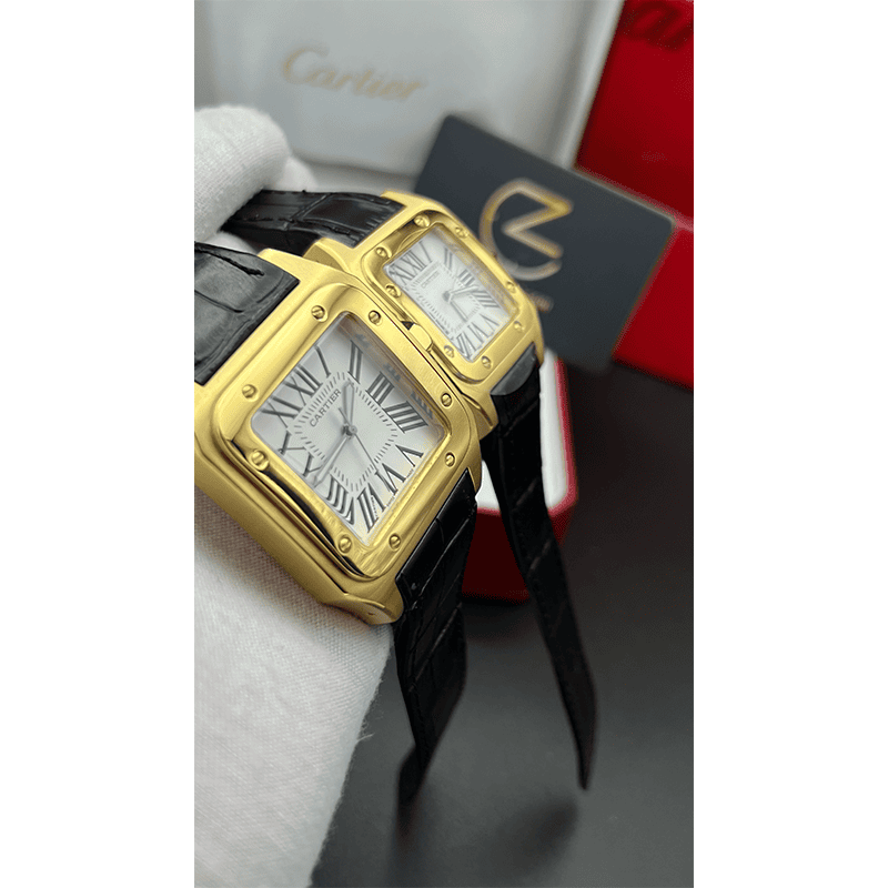 Cartier Santos Golden White Screen