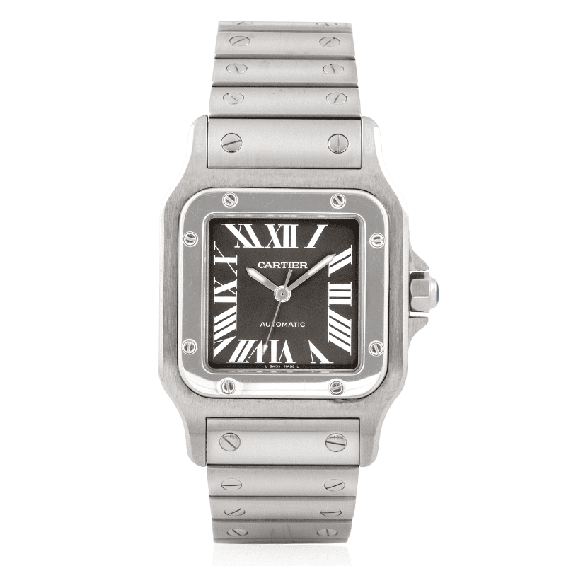 Cartier Santos Silver Black Screen