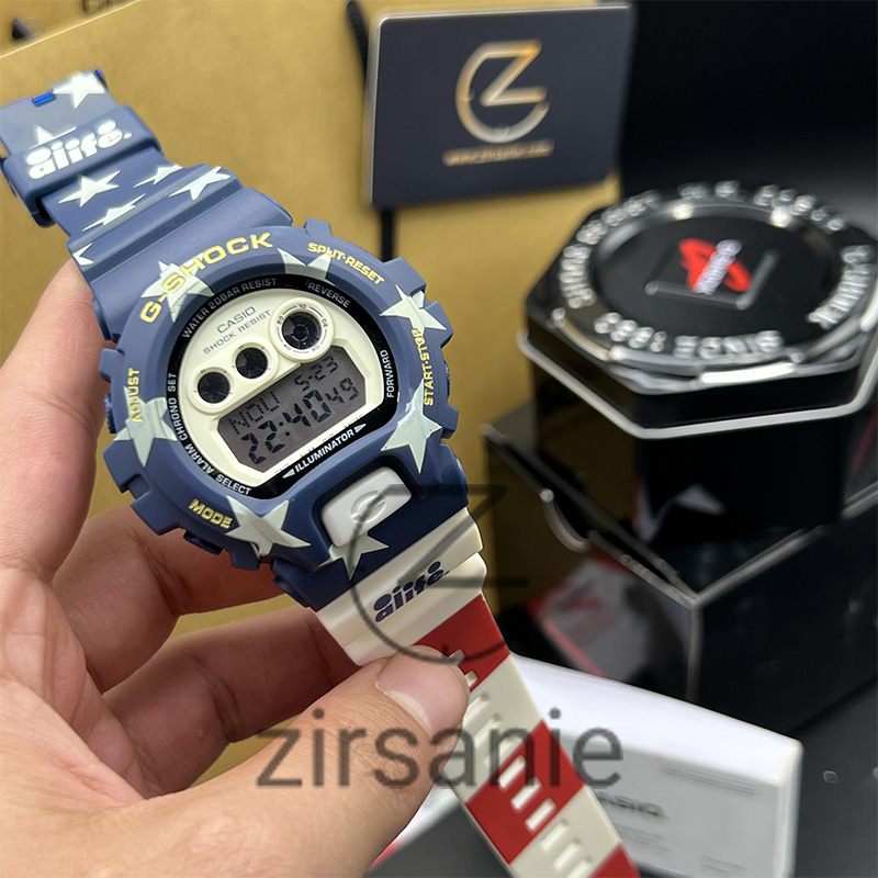 Casio Jishak blue and white men's wristwatch