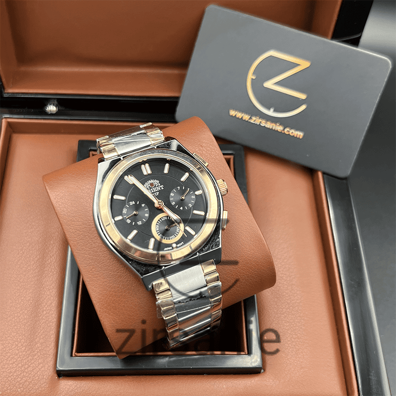 Orient Chronograph Silver Rosegold Black
