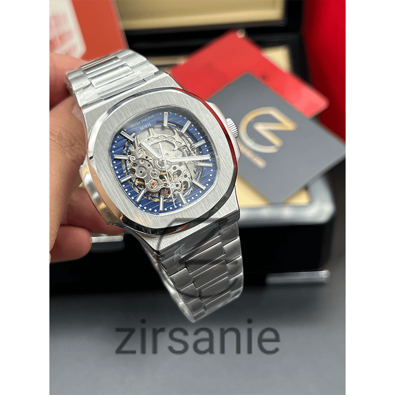 Patek Philippe Nautilus Skeleton Silver White Screen