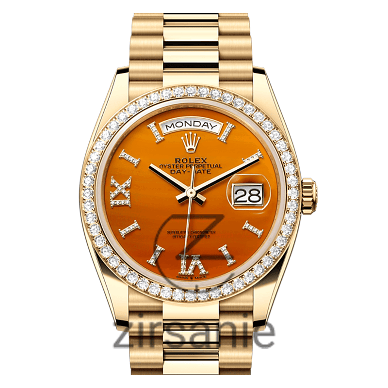 Rolex Day Date Golden Orange Diamonds Automated