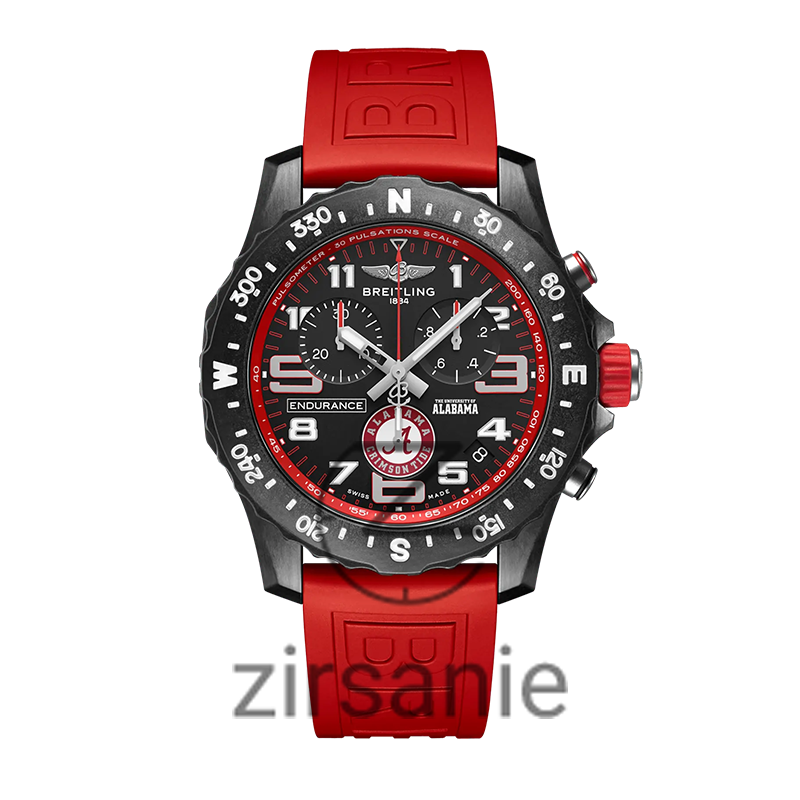 Breitling red rubber strap chronograph