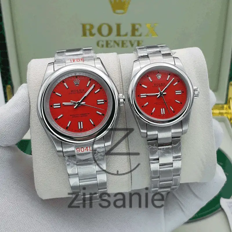 Rolex Oyster Perpetual Silver Red