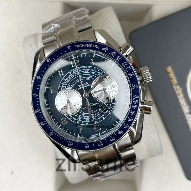 Omega Speedmaster silver blue screen