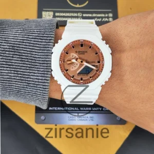 Casio G-Shock Ga-2100 White with Rosgold screen