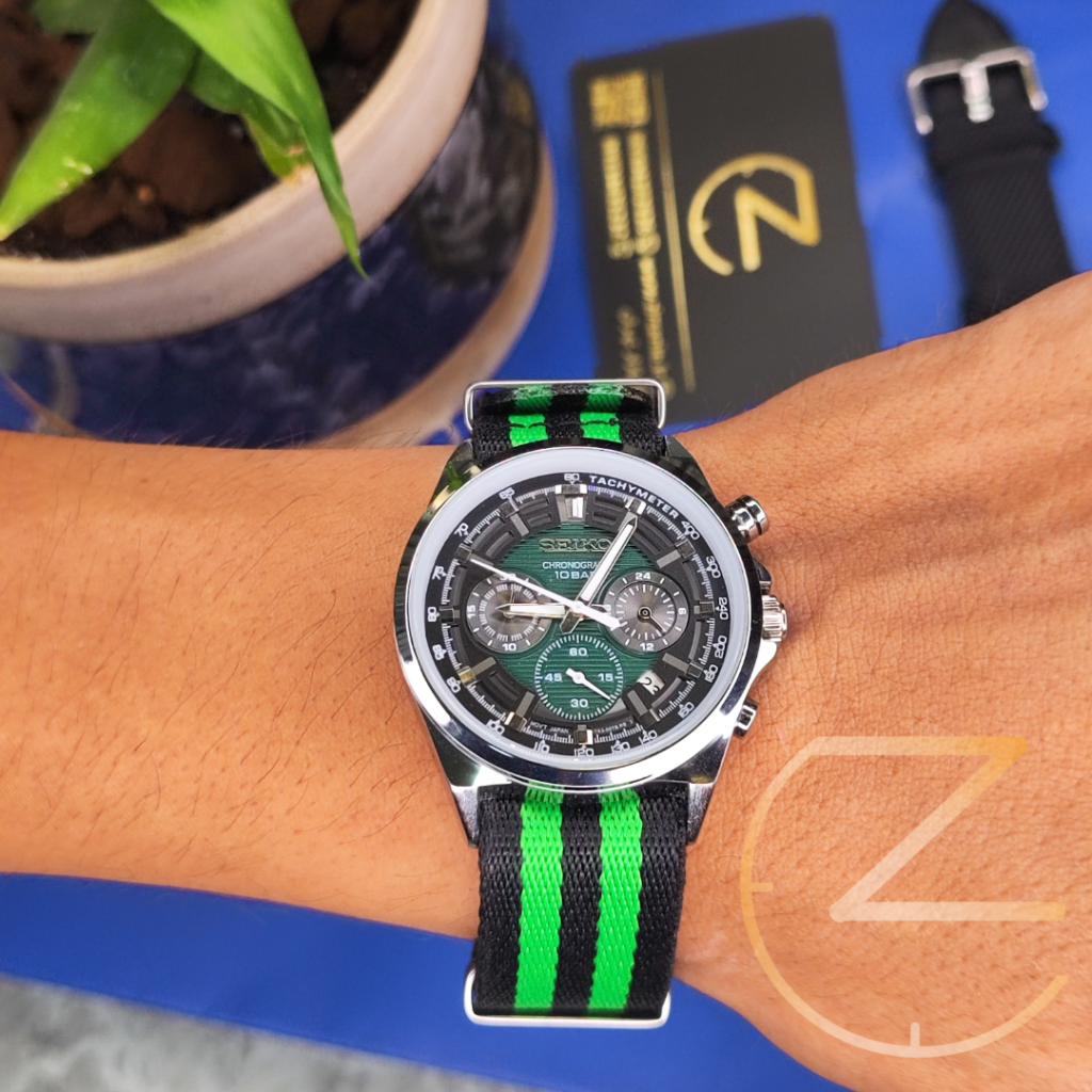 ساعت مچی سیکو برزنتی کرنوگراف سبز SEIKO CHRONOGRARH