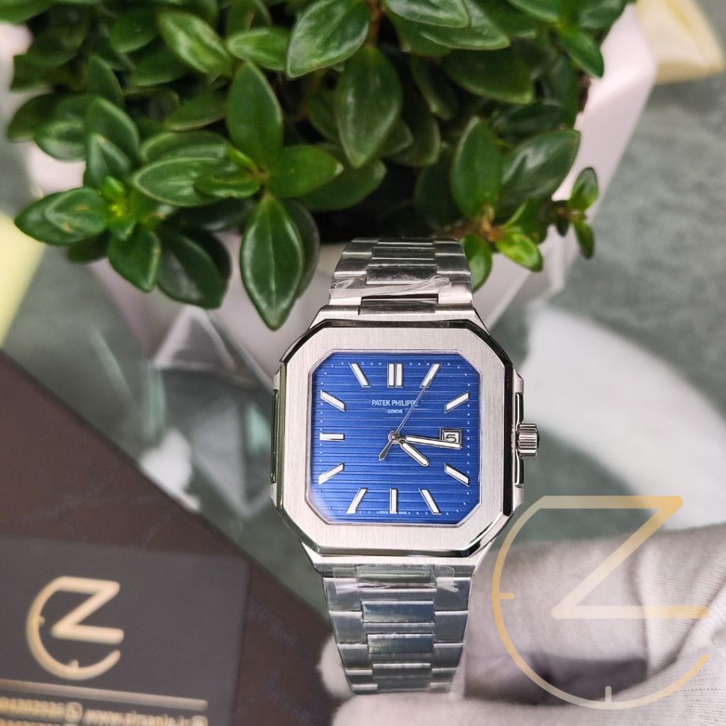 ساعت مچی پتک فیلیپ کوبیتوس سیلور صفحه سرمه ای Pattek Philippe Cubitus Silver