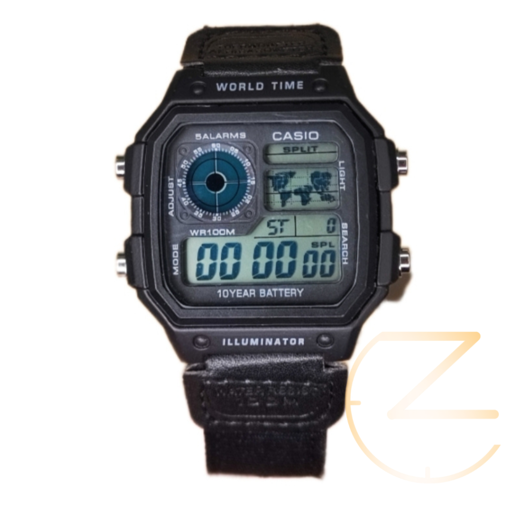 ساعت مچی کاسیو جهان نما برزنتی مشکی Casio world time