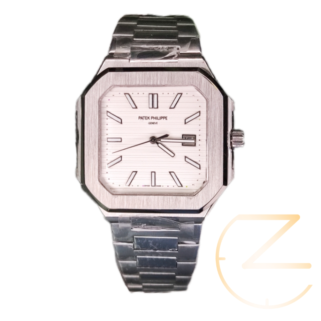 ساعت مچی پتک فیلیپ کوبیتوس سیلور صفحه سفید Pattek Philippe Cubitus Silver