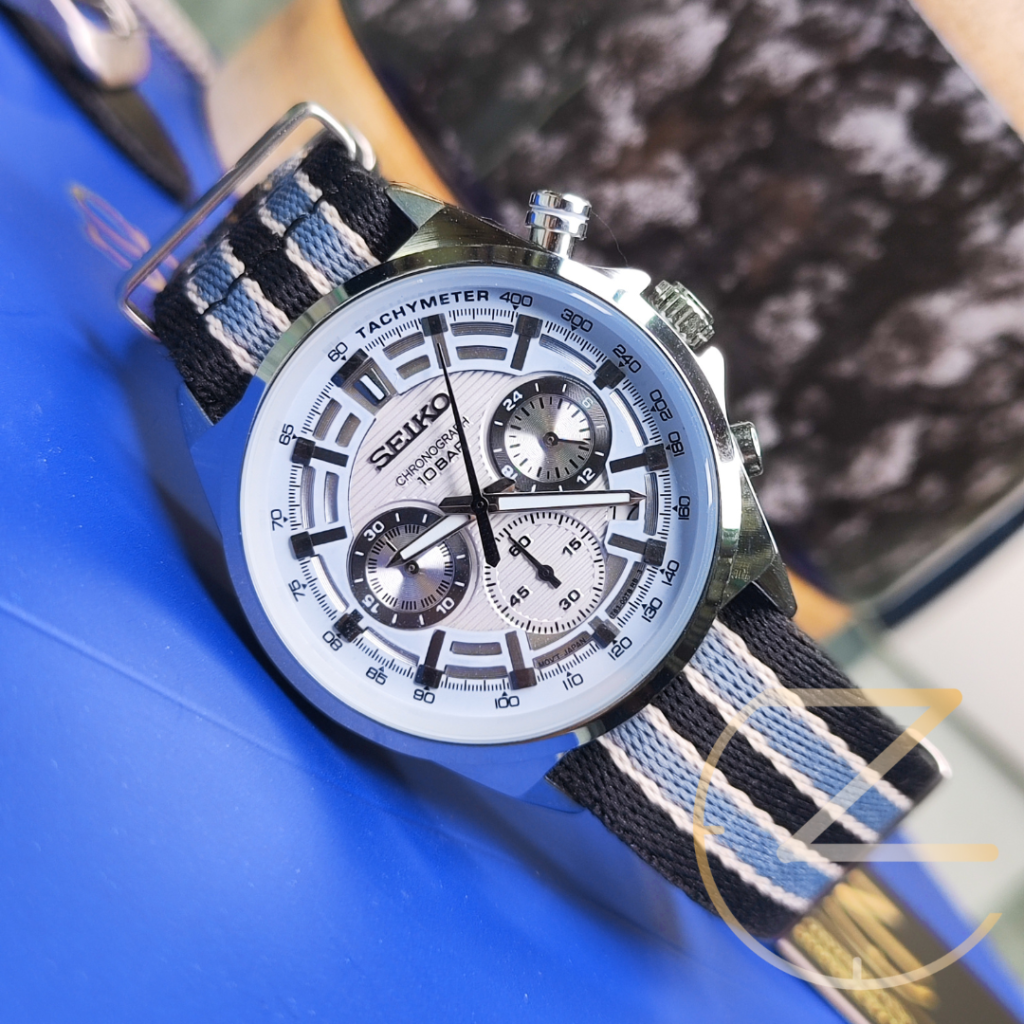 ساعت مچی سیکو برزنتی کرنوگراف سفید SEIKO CHRONOGRARH