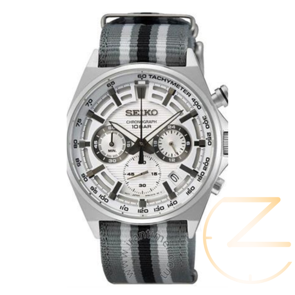 ساعت مچی سیکو برزنتی کرنوگراف سفید SEIKO CHRONOGRARH