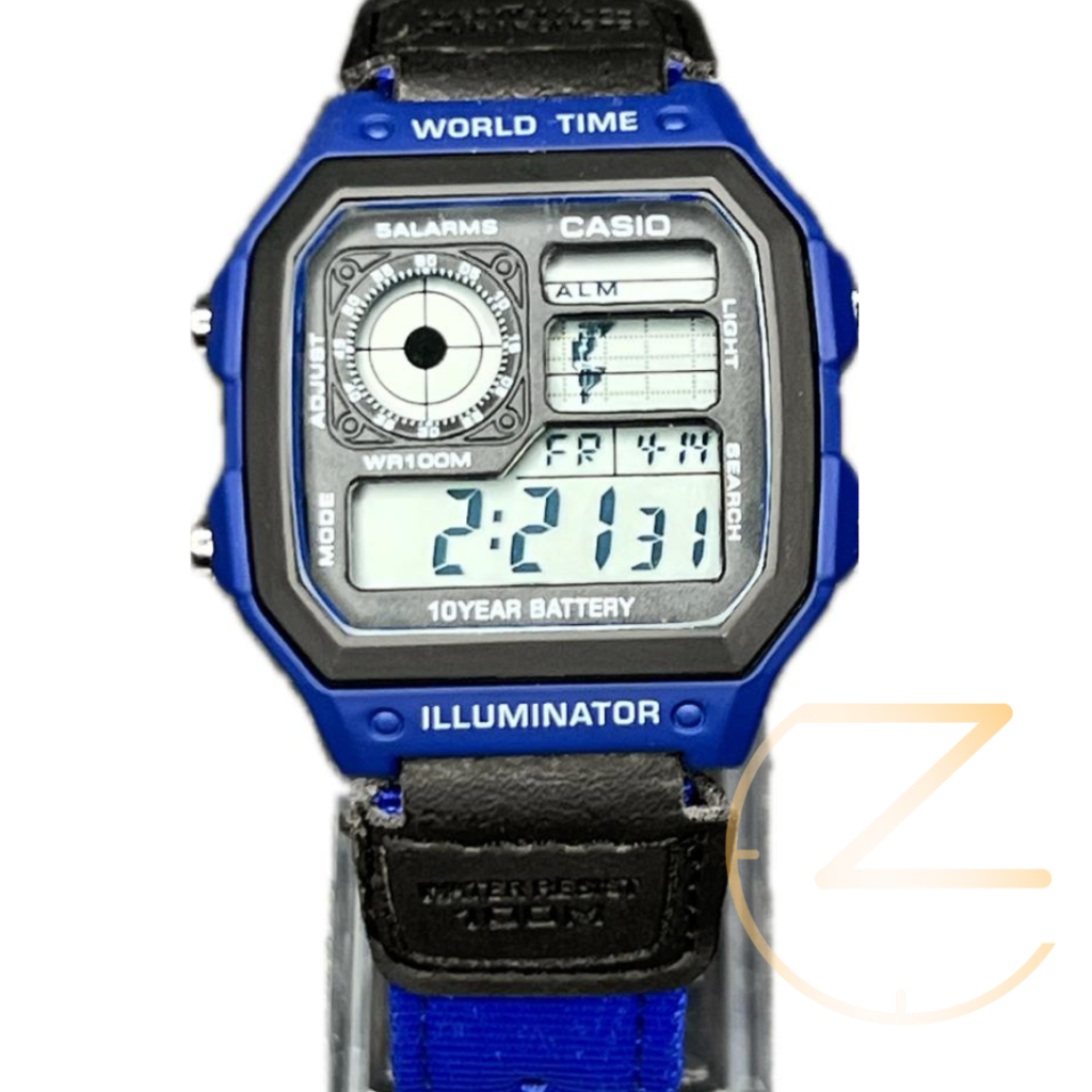 ساعت مچی کاسیو جهان نما برزنتی آبی Casio world time