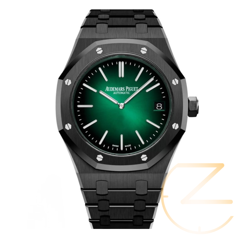 Untitled design (1) ساعت مچی اودمار پیگه مشکی صفحه سبز Audemars piguet