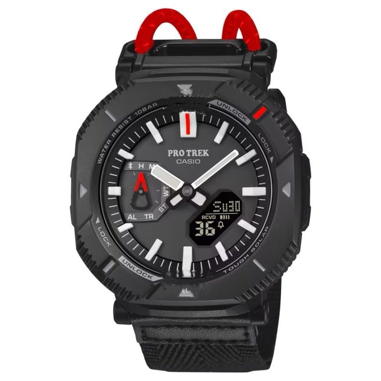 ساعت مچی جی شاک پروترک G-Shock صفحه مشکی بند برزنتی